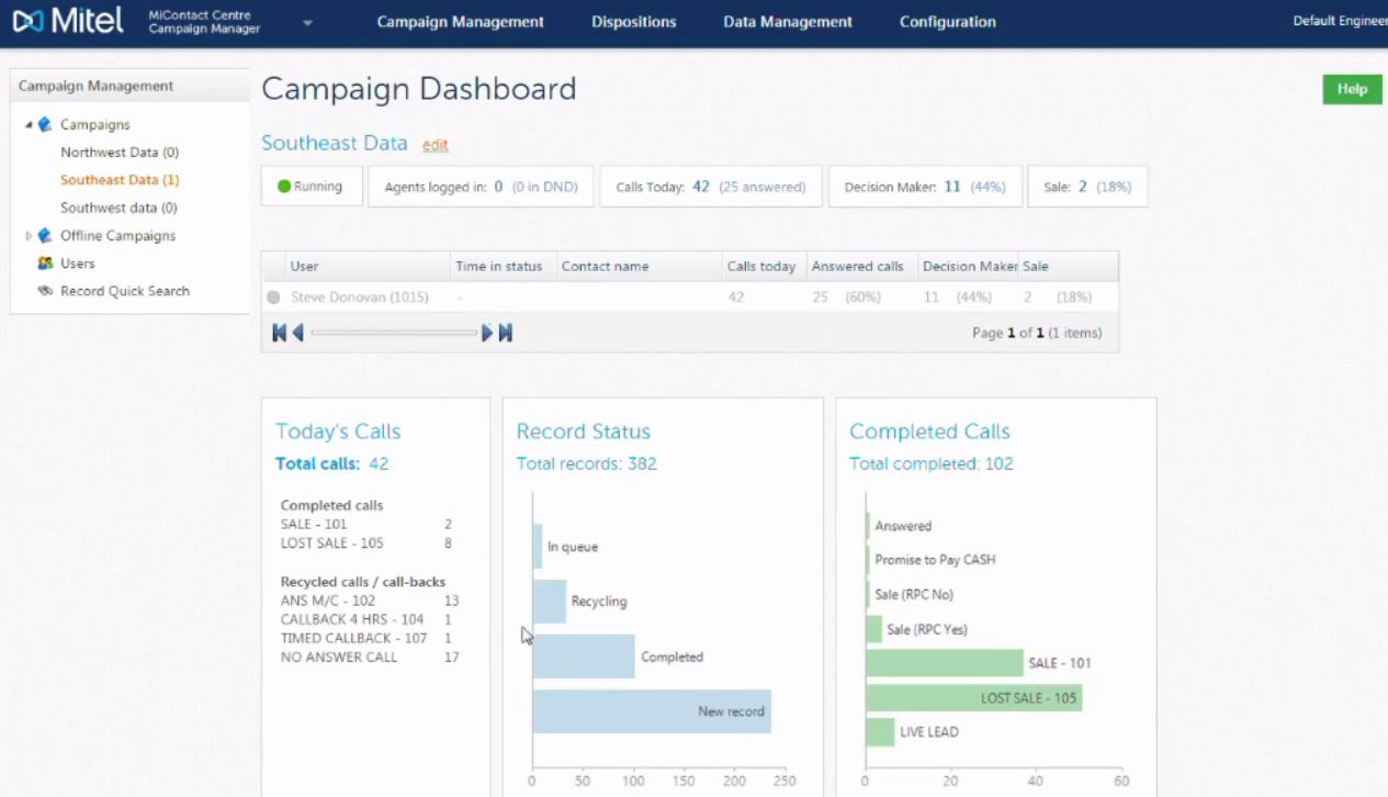 screenshot of MiContact Center Business